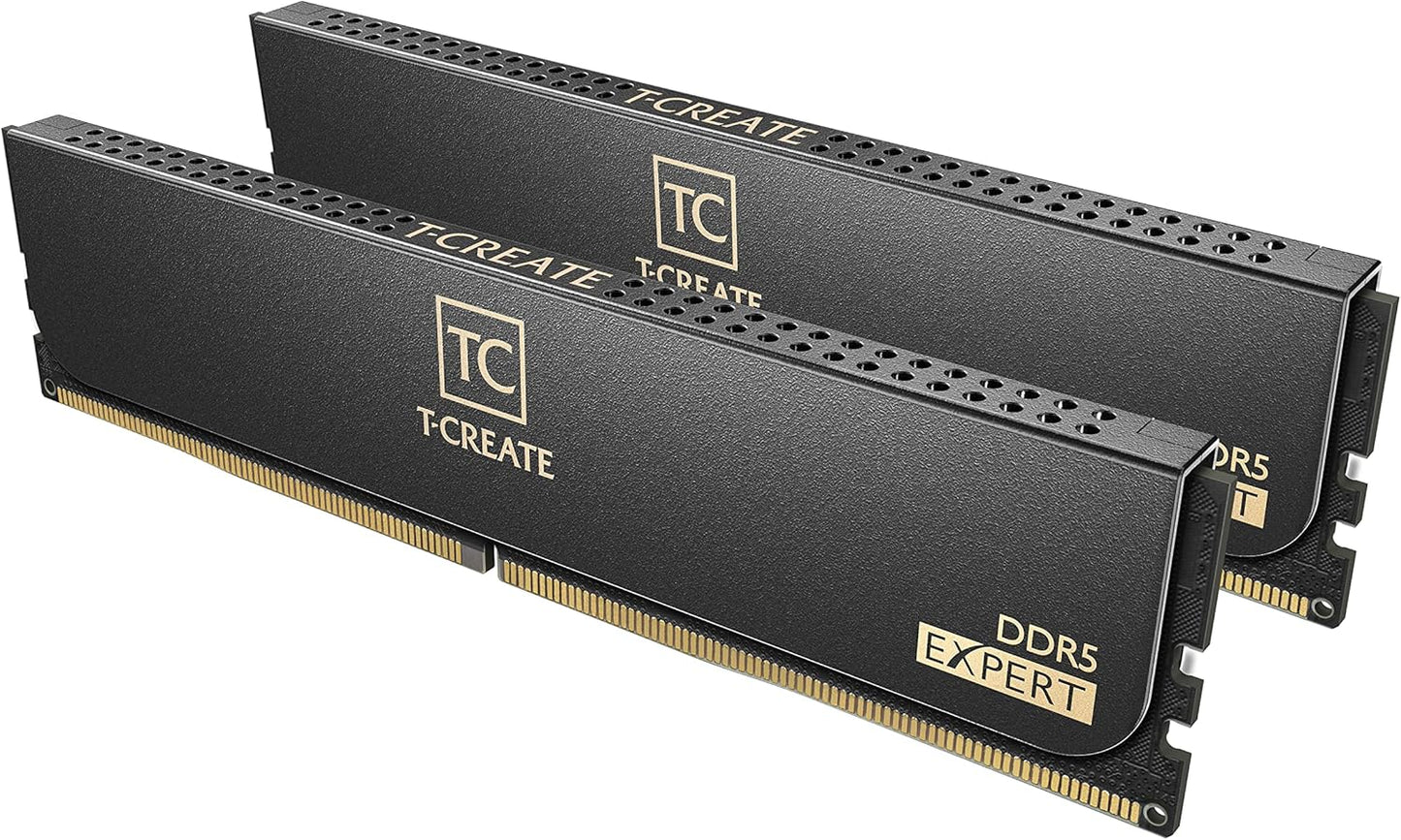 T-Create Expert, BLACK, DDR5, 6400MHz, 64GB Kit (32GB x 2), CL34-44-44-84, 1.35V, Limited Lifetime Warranty, INTEL XMP 3.0, AMD EXPO Ready