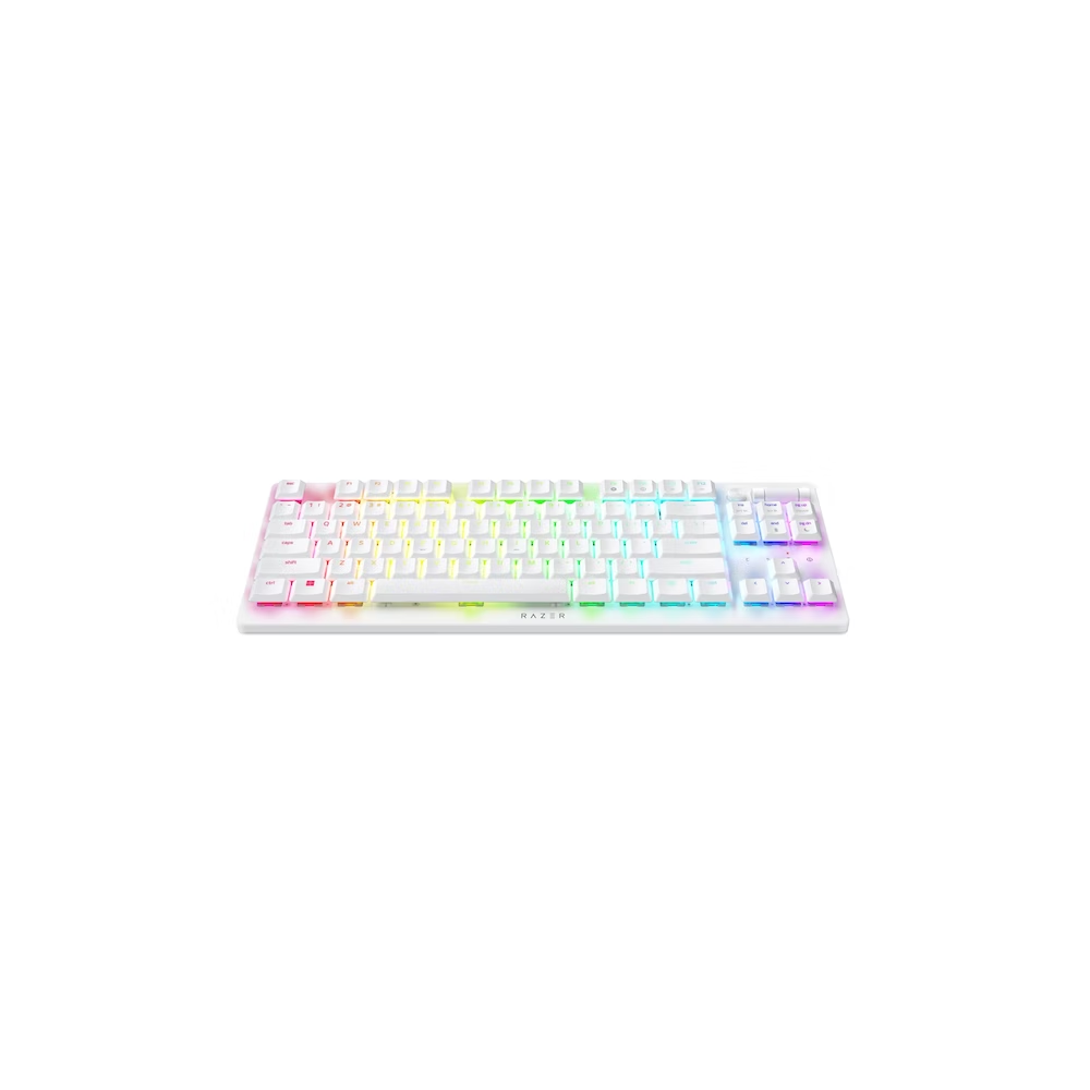 Razer DeathStalker V2 Pro Tenkeyless-Wireless Low Profile Optical Gaming Keyboard (Linear Red Switch)-White Edition-US Layout