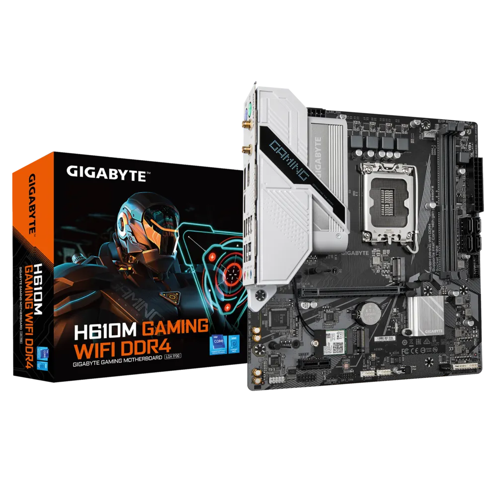 H610M GAMING DDR4/INTEL LGA1700/MATX/2x DDR4 up to 64GB/3200MHz/PCIe 4.0 x1 3.0 x1/M.2 x2; Wi-Fi 802.11ac & GbE LAN