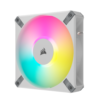 CORSAIR AF ELITE Series, AF120 RGB ELITE WHITE, 120mm Fluid Dynamic RGB Fan with AirGuide, Single Pack