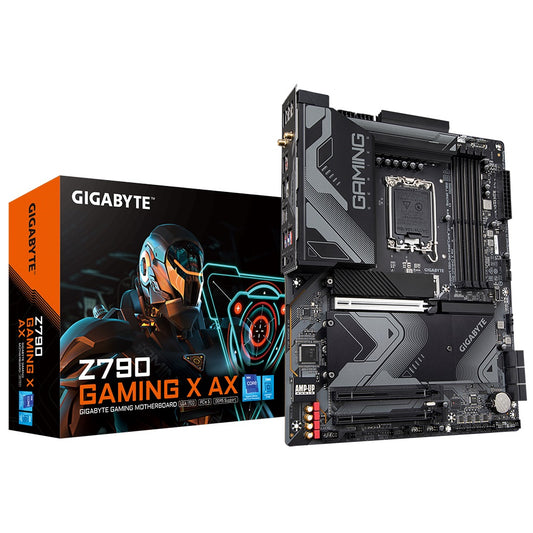 Gigabyte Z790 GAMING X AX Intel LGA 1700 ATX Motherboard, 4x DDR5 ~128GB, 3x PCI-E x16, 3x M.2, 6x SATA,  5x USB 3.2, 1x USB-C, 6x USB 2.0 (V2.1)