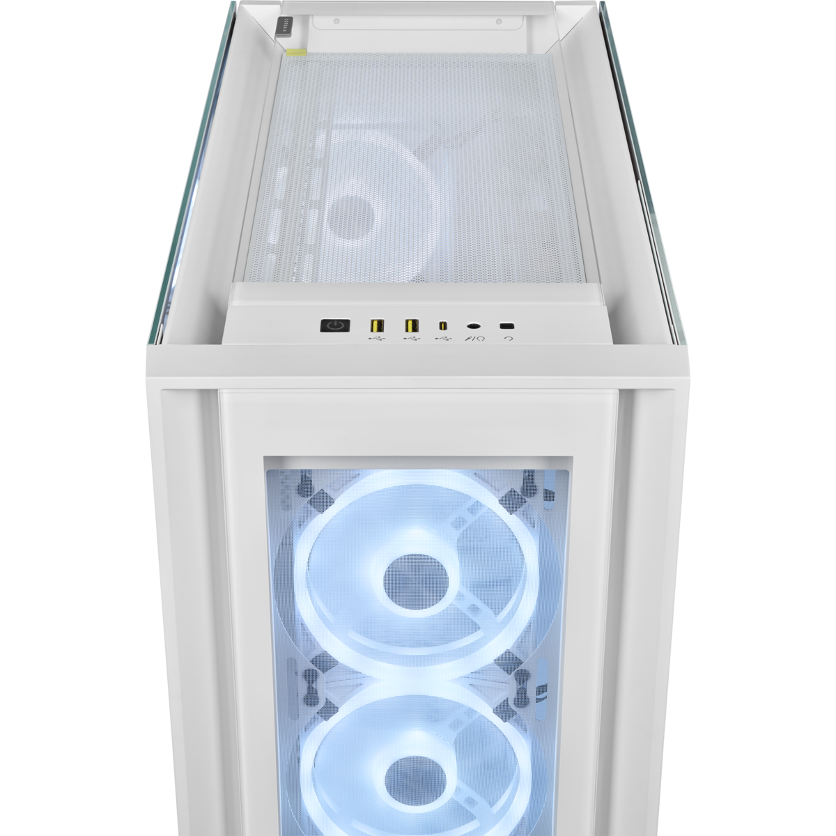 iCUE 5000X RGB QL Edition Tempered Glass Mid-Tower Smart Case, True White