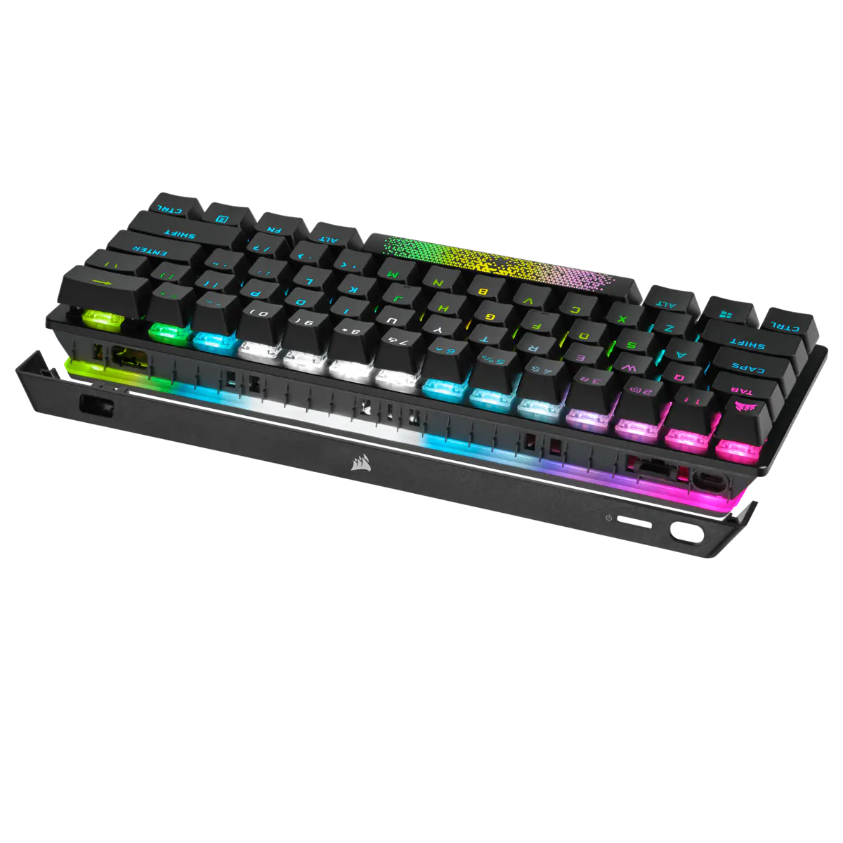 CORSAIR K70 PRO MINI WIRELESS RGB 60% Mechanical Gaming Keyboard, Backlit RGB LED, CHERRY MX SPEED, Black, Black PBT Keycaps