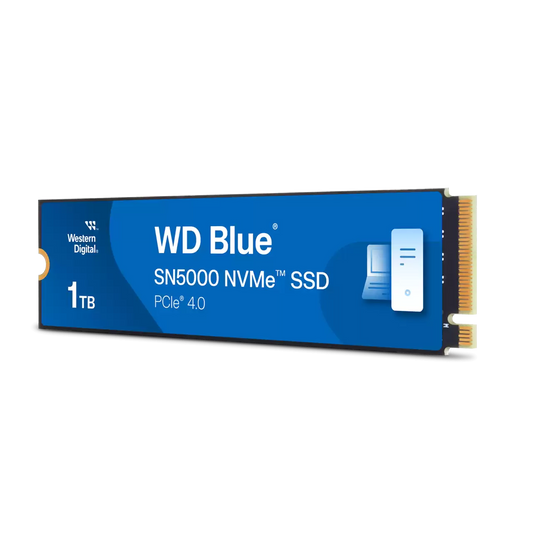 WD Blue, SN5000, PCIe Gen4x4, M.2 2280, 1TB, Read Up to 5150MB/s, Write Up to: 4900MB/s, 5 Years Limited Warranty