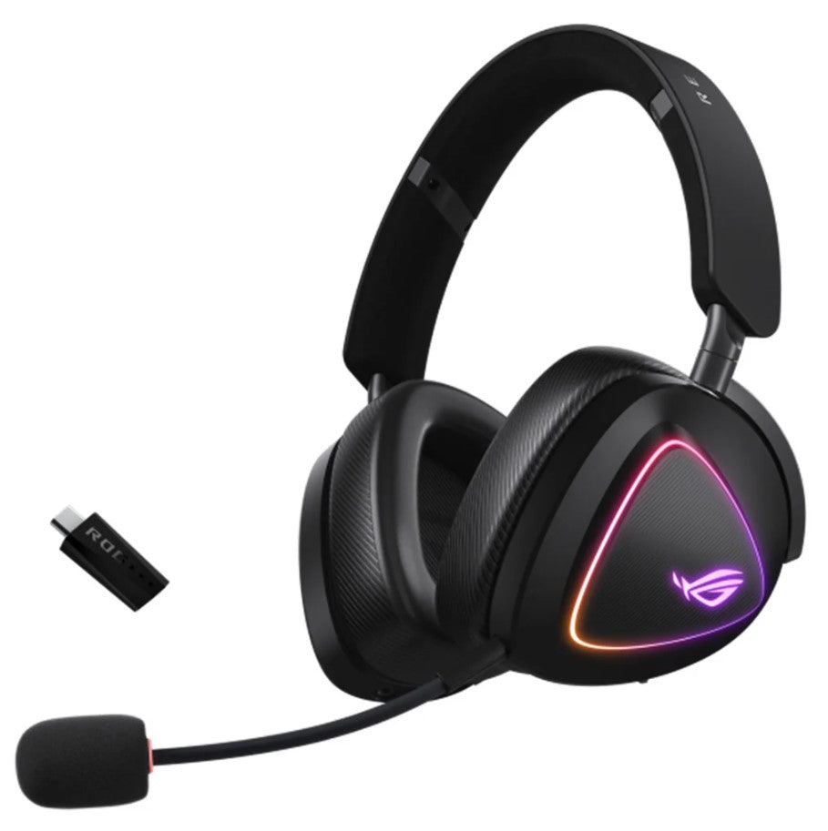 ASUS ROG DELTA II Tri-mode Wireless Gaming Headset, ROG SpeedNova, 50mm Titanium Drivers, Up to 110-hour Battery Life, 318g, BT/2.4G/3.5mm, Aura Sync