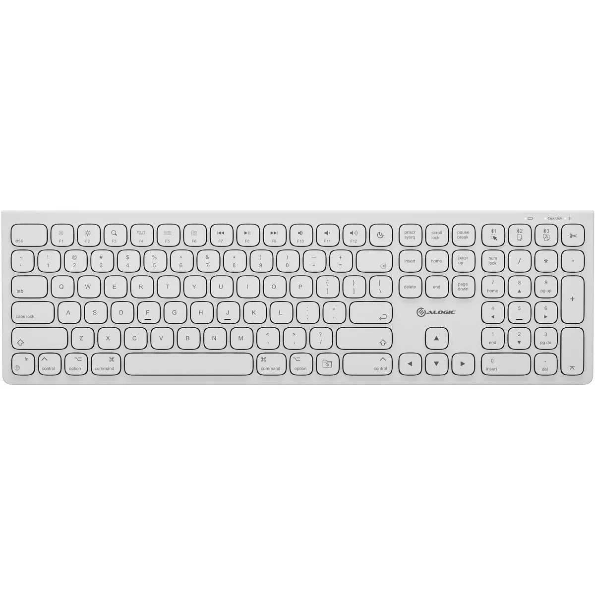 Echelon USB-C Rechargeable Bluetooth Full Size Keyboard for Mac (White)