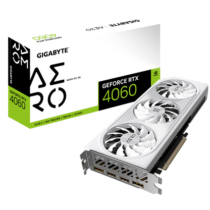 Nvidia GeForce RTX 4060 AERO OC 8G GDDR6 128 bit/2550MHz/PCI-E 4.0/Max Res 7680x4320/DisplayPort 1.4ax2 HDMI 2.1ax2