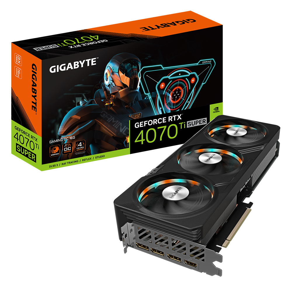 Nvidia GeForce RTX 4070 TI SUPER GAMING OC 16G GDDR6X 256 bit/2655MHz/PCI-E 4.0/Max Res 7680x4320/3x DP 1.4a & 1x HDMI 2.1a