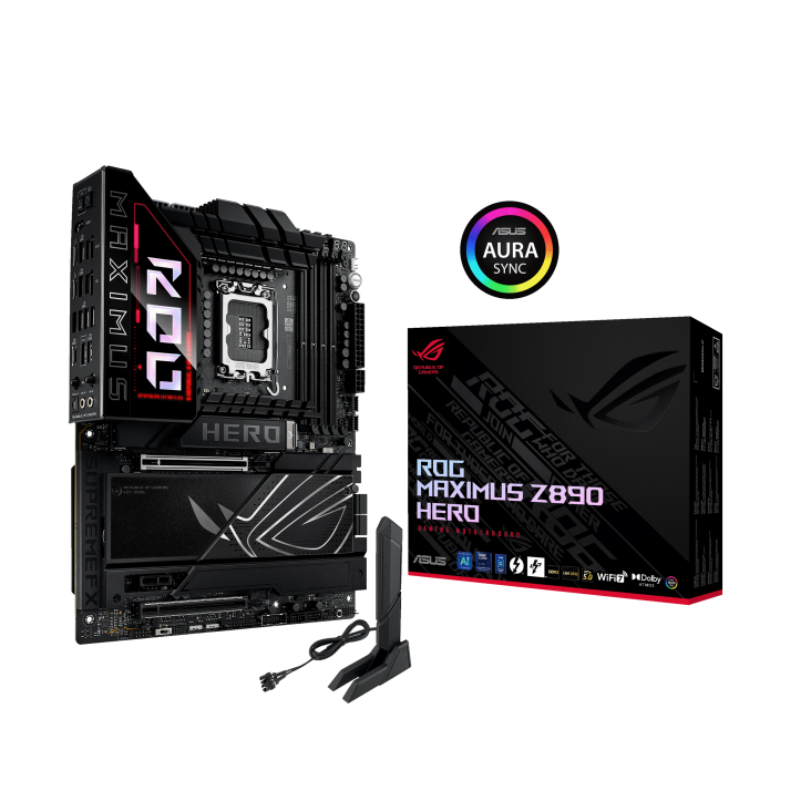 ROG MAXIMUS Z890 HERO/ATX/INTEL LGA1851/4x DDR5 DIMM max 192GB/Max 9200MHz/1x PCIE5.0(CPU), 2xPCIE4.0(Chipset x16/x1)/4x M.2 (CPU), 2x M.2(Chipset)