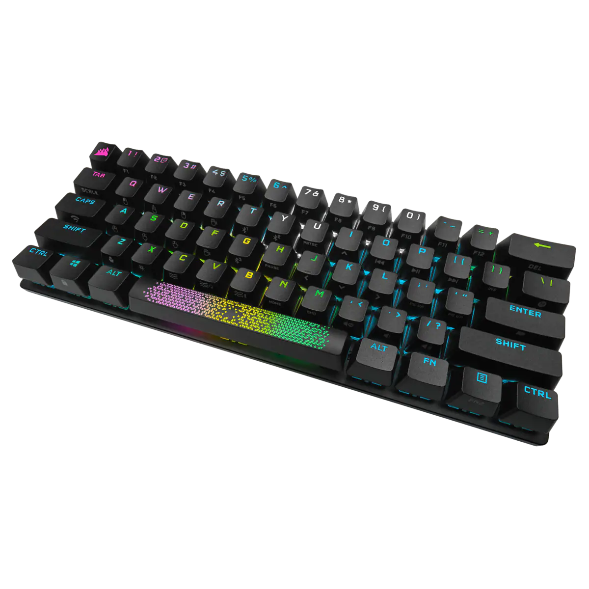 CORSAIR K70 PRO MINI WIRELESS RGB 60% Mechanical Gaming Keyboard, Backlit RGB LED, CHERRY MX SPEED, Black, Black PBT Keycaps