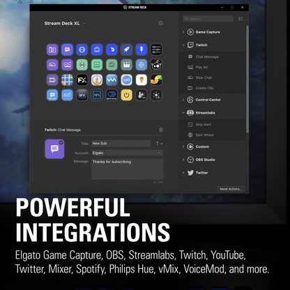 Elgato Stream Deck XL - Advanced Stream Control with 32 customizable LCD keys for Windows 10 and macOS 10.13 or later