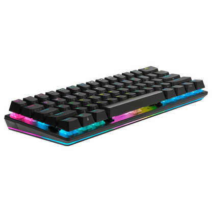 CORSAIR K70 PRO MINI WIRELESS RGB 60% Mechanical Gaming Keyboard, Backlit RGB LED, CHERRY MX SPEED, Black, Black PBT Keycaps