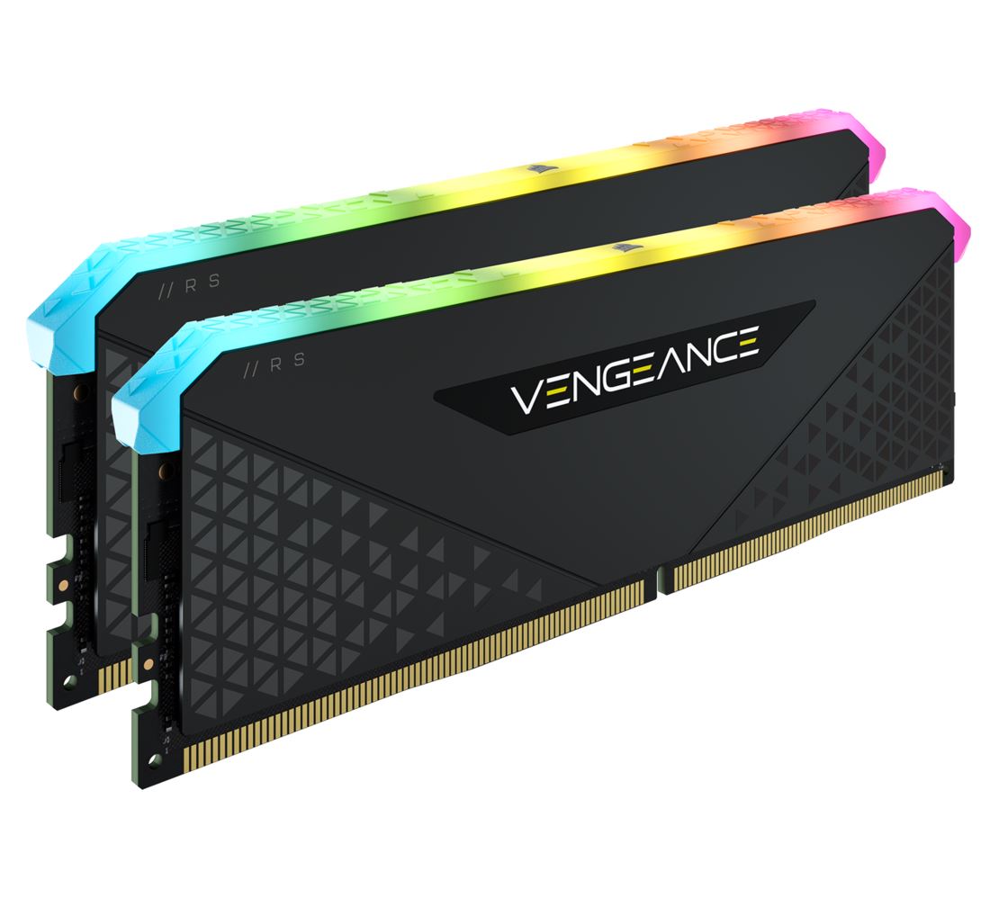 Corsair Vengeance RGB RS 16GB (2x8GB) DDR4 3200MHz C16 16-20-20-38 Black Heatspreader Desktop Gaming Memory