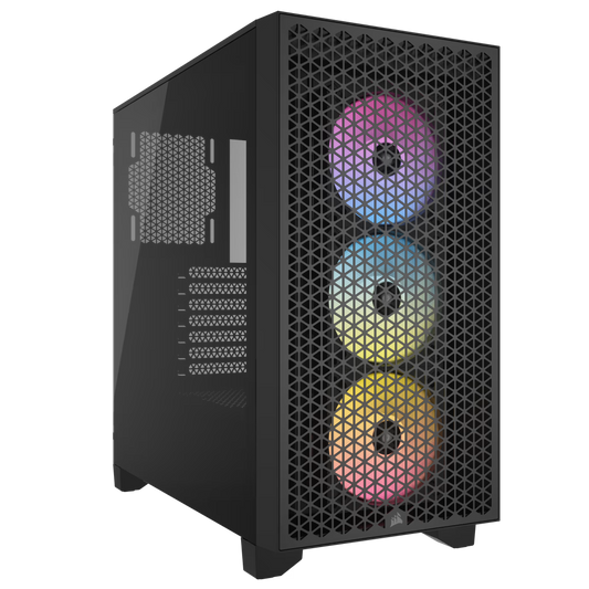 CORSAIR 3000D RGB Tempered Glass Mid-Tower, Black