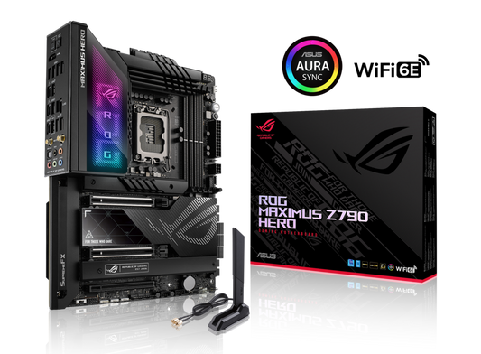 ASUS, ROG-MAXIMUS-Z790-HERO, INTEL, INTEL 12 to 14th, LGA1700, 4x DDR5, 192G, Upto 7800+, PCIe 4 - 1x16