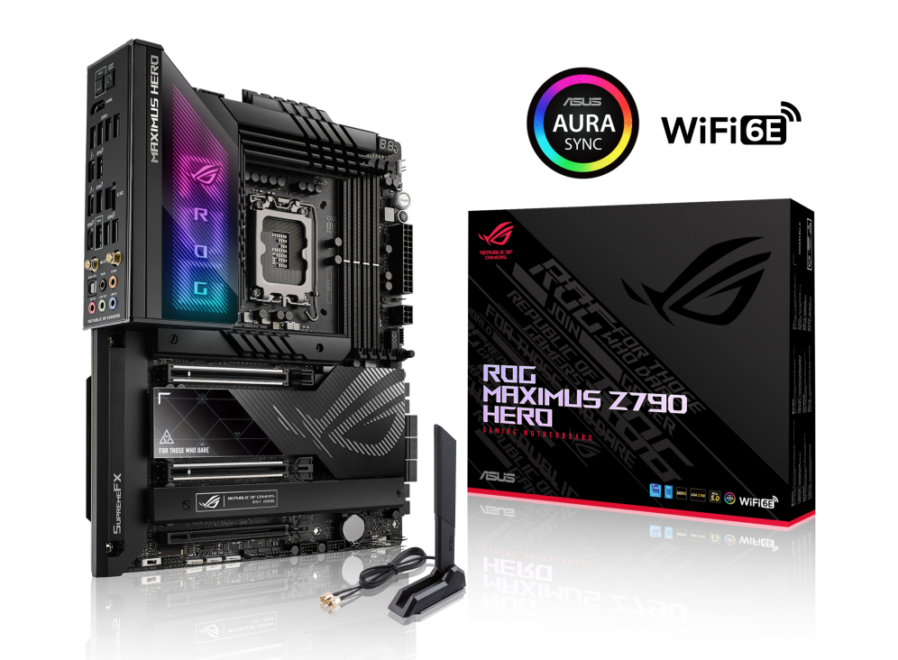 ASUS, ROG-MAXIMUS-Z790-HERO, INTEL, INTEL 12 to 14th, LGA1700, 4x DDR5, 192G, Upto 7800+, PCIe 4 - 1x16