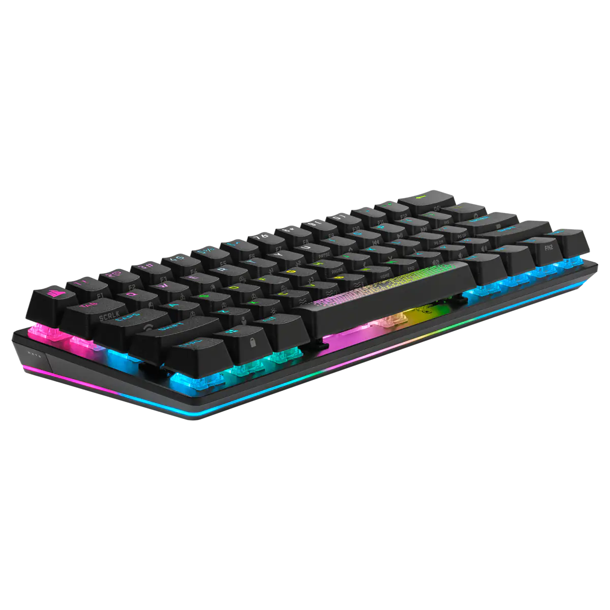 CORSAIR K70 PRO MINI WIRELESS RGB 60% Mechanical Gaming Keyboard, Backlit RGB LED, CHERRY MX SPEED, Black, Black PBT Keycaps