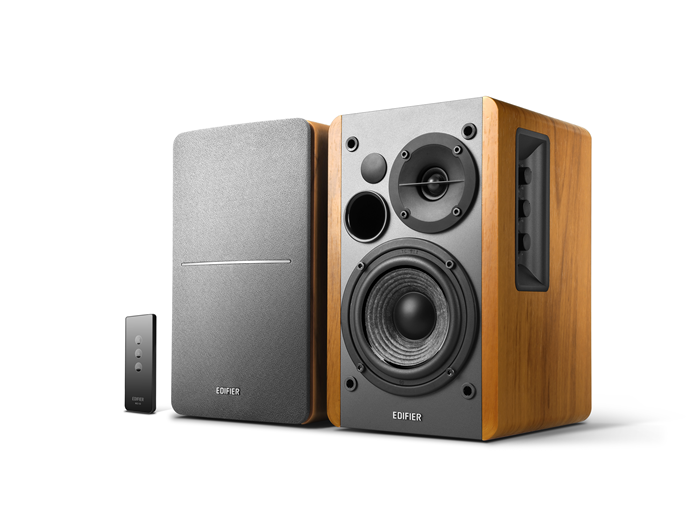 Edifier R1280T - Lifestyle Bookshelf Speakers Brown - 3.5mm AUX/Dual RCA, 42W,  MDF Wooden Enclosure