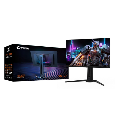 AORUS FO27Q3 Monitor, 27" OLED/2560 x 1440(QHD)/10bit (1.07B)/0.03ms GTG/360Hz/99% DCI-P3/HDR True Black 400/HDMIx2 DPx1 USBC x1