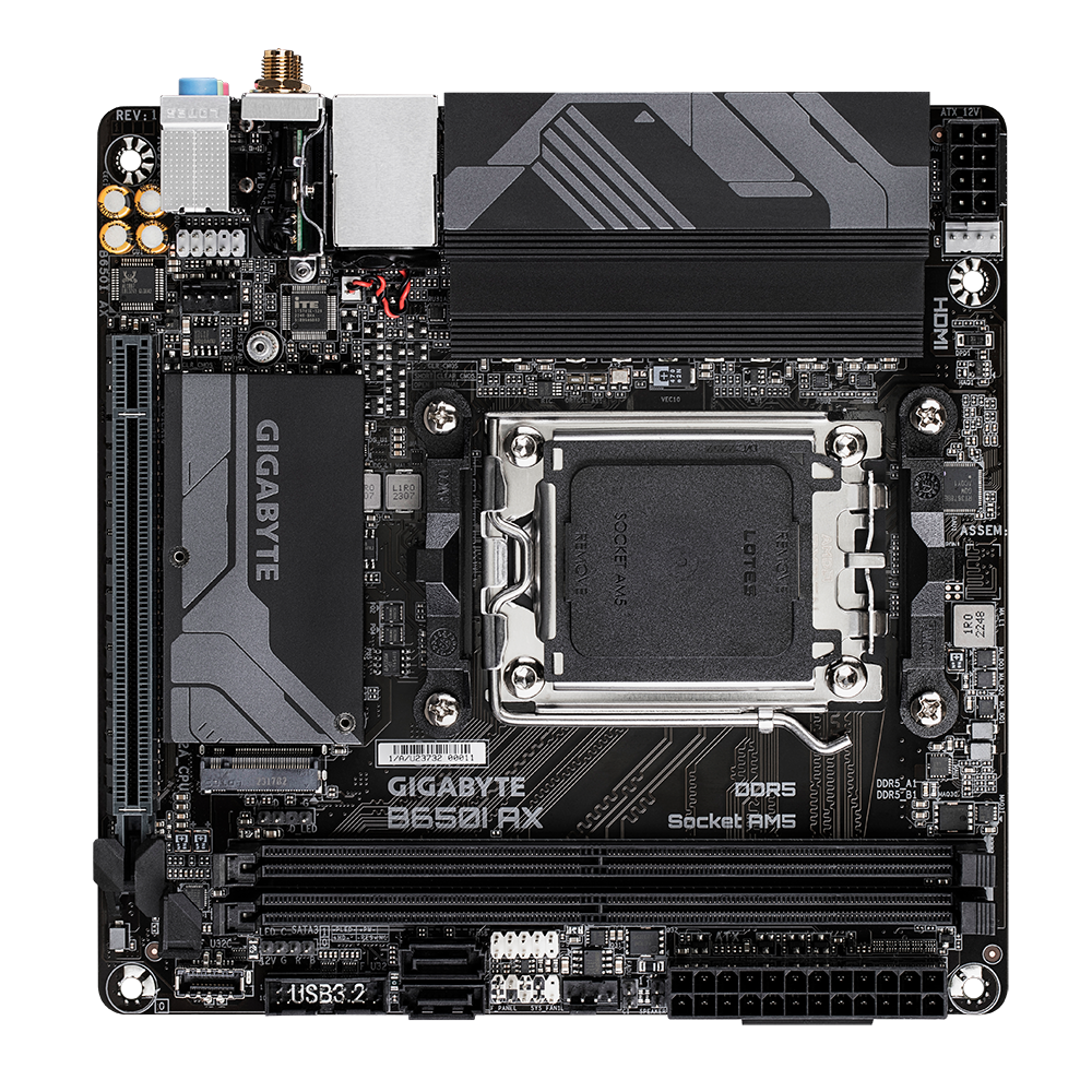 B650I AX/AMD AM5/ITX/2x DDR5 up to 96BG/6400MHz/PCIe 4.0 x1/M.2 x1