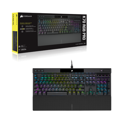 CORSAIR K70 RGB PRO Mechanical Gaming Keyboard, Backlit RGB LED, CHERRY MX SPEED, Black, Black PBT Keycaps