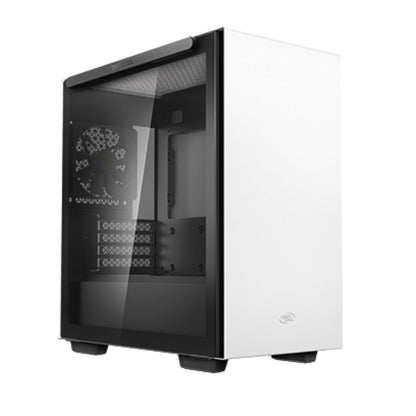 DeepCool MACUBE 110 White Minimalistic Micro-ATX Case, Magnetic Tempered Glass Panel, Removable Drive Cage, Adjustable GPU Holder, 1xPreinstalled Fan