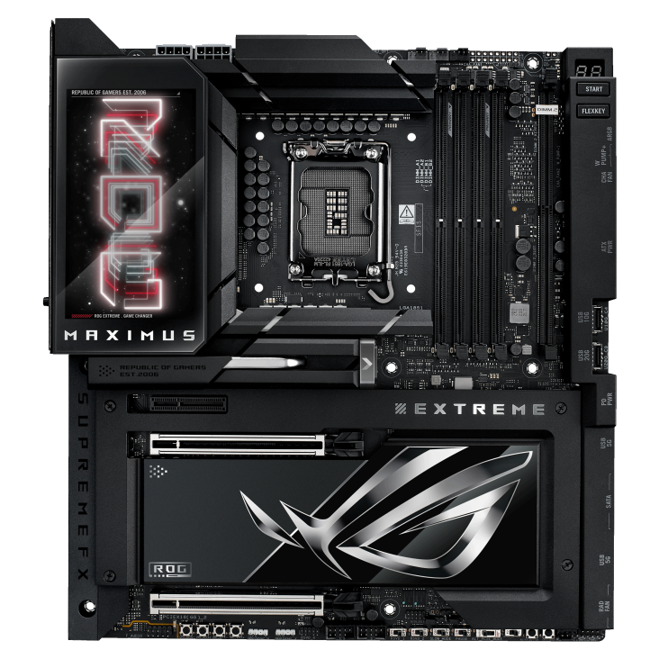 ROG MAXIMUS Z890 EXTREME/ATX/INTEL LGA1851/4x DDR5 DIMM max 192GB/Max 9200MHz/2x PCIE5.0(CPU), 1xPCIE4.0(Chipset x4)/4x M.2 (CPU), 2x M.2(Chipset)