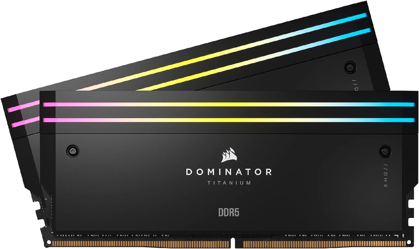 Corsair DOMINATOR® TITANIUM RGB 32GB (2x16GB) DDR5 DRAM 6400MT/s CL32 Intel XMP Memory Kit — Black