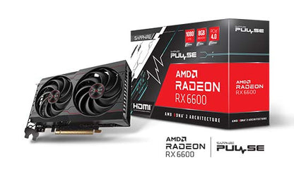 SAPPHIRE PULSE AMD RADEON™ RX 6600 Gaming Graphics Card 8GB GDDR6, AMD RDNA 2, HDMI/DP (11310-01-20G)