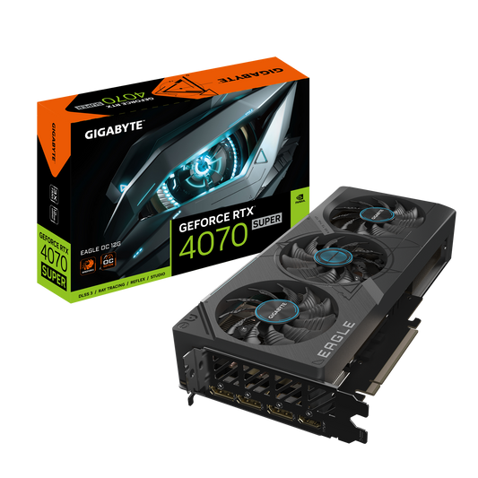 Nvidia GeForce RTX 4070 SUPER EAGLE OC 12G GDDR6X 192 bit/2535MHz/PCI-E 4.0/Max Res 7680x4320/3x DP 1.4a & 1x HDMI 2.1a