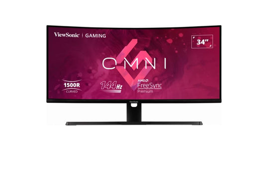 ViewSonic 34' Curved 3440x1440, 144Hz, 1500R , HDR10, Adaptive Sync, 2x HDMI, 2x DP, Speaker, VESA 100,  VX3418-2KPC Office Gaming Ultra Wide Monitor