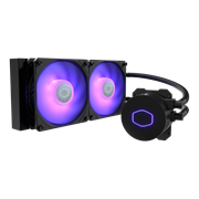 MasterLiquid Lite 240 RGB CPU Cooler V2, 3rd Generation Dual Chamber Pump, 2x120mm RGB Fan, 240mm Radiator, RGB function via Controller or MotherBoard