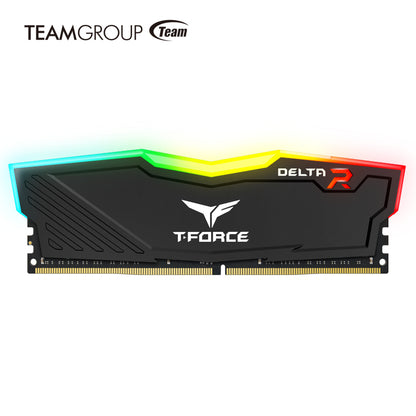 T-Force Delta RGB, Black, DDR4, 3200MHz, 16GB Kit(2 x 8GB), U-DIMM, CL16, 1.35V, Limited Lifetime Warranty