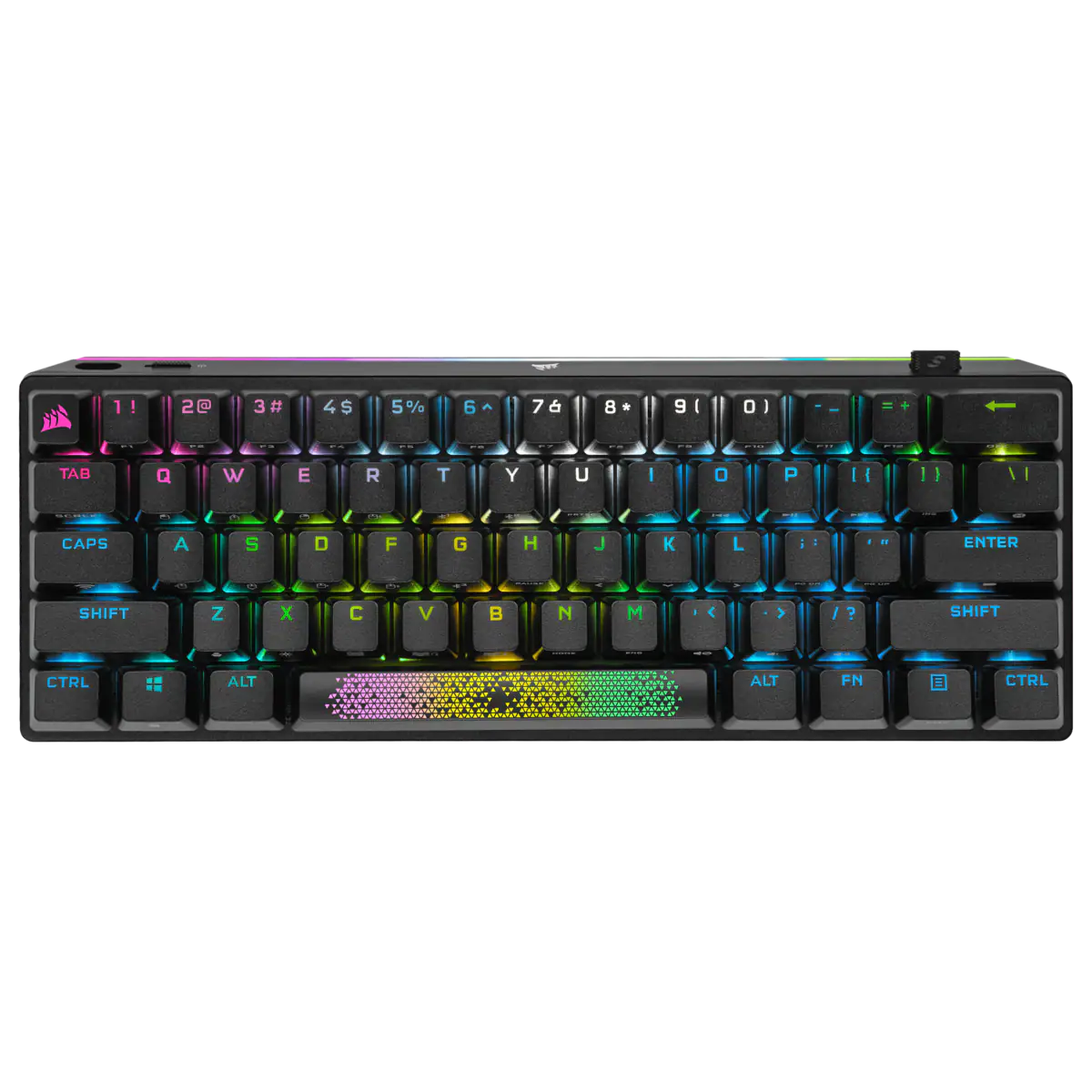 CORSAIR K70 PRO MINI WIRELESS RGB 60% Mechanical Gaming Keyboard, Backlit RGB LED, CHERRY MX SPEED, Black, Black PBT Keycaps