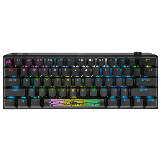 CORSAIR K70 PRO MINI WIRELESS RGB 60% Mechanical Gaming Keyboard, Backlit RGB LED, CHERRY MX SPEED, Black, Black PBT Keycaps