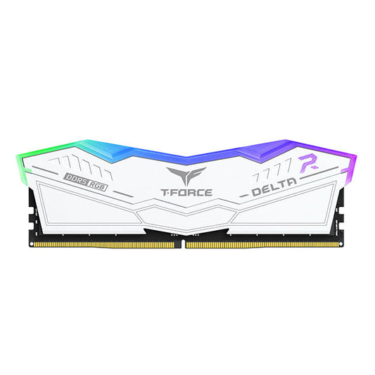 T-Force Delta RGB, White, DDR5, 6000MHz, 32GB Kit(2 x 16GB), U-DIMM, CL30, 1.35V, Limited Lifetime Warranty