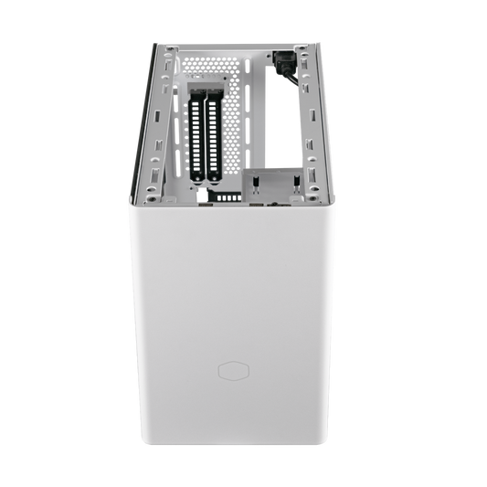 NR200P White V2, Mini-ITX, Tempered Glass Side Panel + Steel Side Panel, 100mm Riser Cable Included to support Vertical GPU installation, 2x 120mm fan