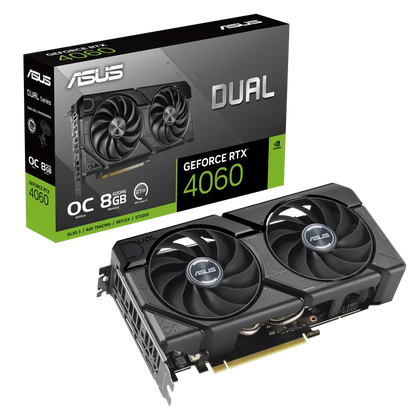 NVIDIA, RTX 4060 EVO OC, OC 2535 MHz, 8GB GDDR6X, 3xDP, 1xHDMI, 2xFans, 550W, 3 Years Warranty