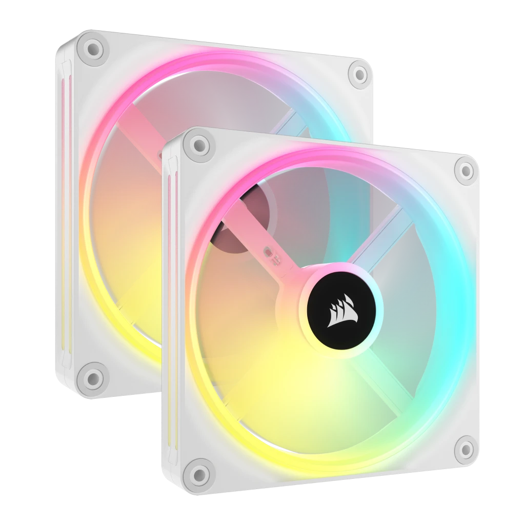 CORSAIR QX RGB Series, iCUE LINK QX140 RGB WHITE, 140mm Magnetic Dome RGB Fan, Starter Kit