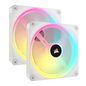 CORSAIR QX RGB Series, iCUE LINK QX140 RGB WHITE, 140mm Magnetic Dome RGB Fan, Starter Kit