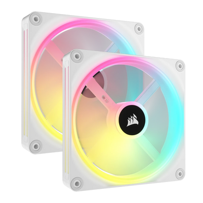 CORSAIR QX RGB Series, iCUE LINK QX140 RGB WHITE, 140mm Magnetic Dome RGB Fan, Starter Kit