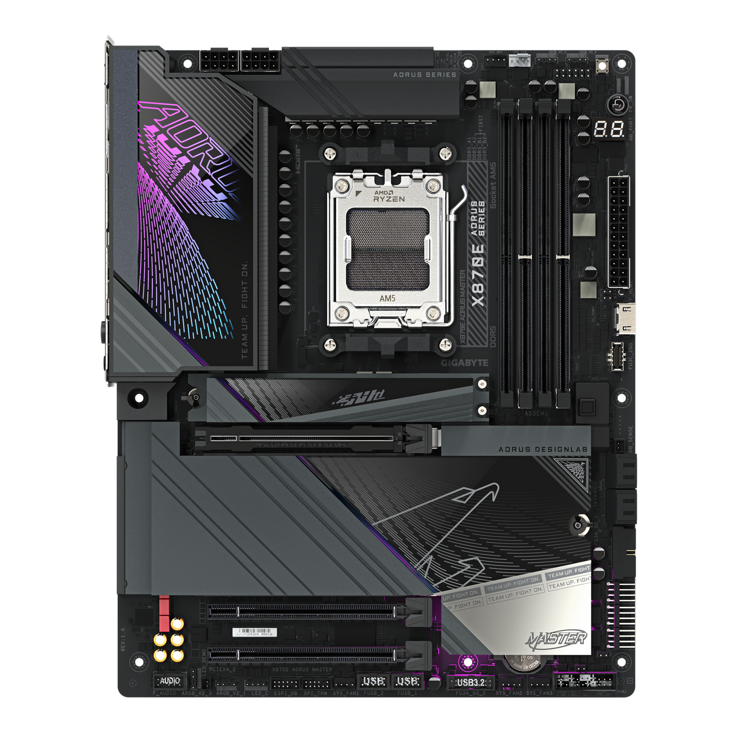 X870E AORUS MASTER; AMD X870E; AMD Socket AM5, support for: AMD Ryzen 9000/8000/7000;Integrated Graphics Processor with AMD Radeon Graphics support