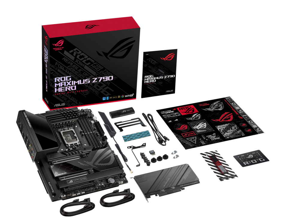 ASUS, ROG-MAXIMUS-Z790-HERO, INTEL, INTEL 12 to 14th, LGA1700, 4x DDR5, 192G, Upto 7800+, PCIe 4 - 1x16