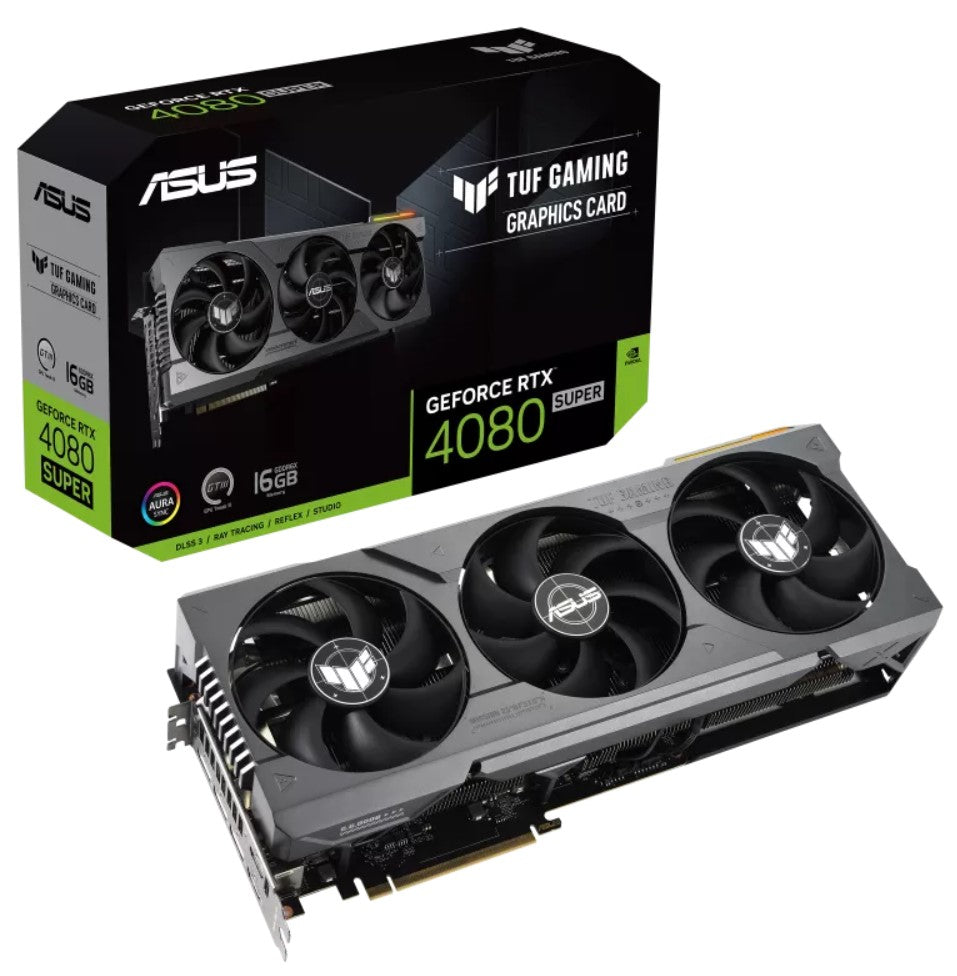 ASUS nVidia GeForce TUF-RTX4080S-16G-GAMING RTX 4080 SUPER 16GB GDDR6X  2550MHz Boost Clock, RAM 23Gbps, 3xDP, 2xHDMI, 348.2x150x72.6mm