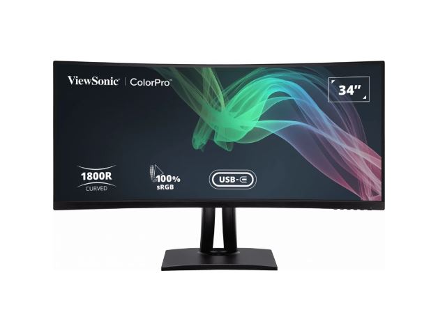 ViewSonic 34' ColorPro™ 21:9 Curved UWQHD 3440 x 1440, 90W USB-C, 100% sRGB, Delta E < 2 color Accuracy, Pre-calibrated Professional Designer Monitor