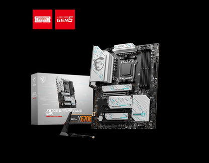 MSI MEGX670E GAMING PLUS WIFI AMD AM5 ATX Motherboard, 4x DDR5~256GB,3x PCIe x16,4x M.2, 4x SATA 6Gb/s,