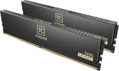 T-Create Expert, BLACK, DDR5, 6400MHz, 64GB Kit (32GB x 2), CL34-44-44-84, 1.35V, Limited Lifetime Warranty, INTEL XMP 3.0, AMD EXPO Ready