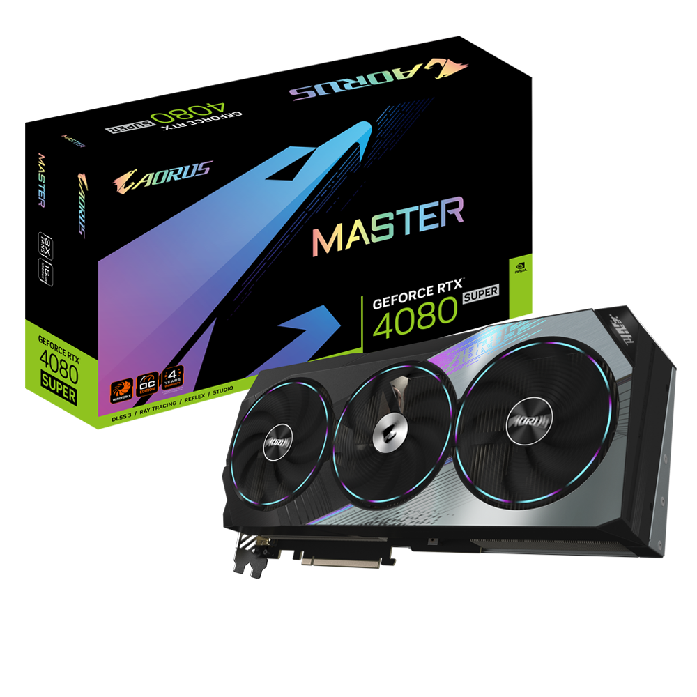 AORUS Nvidia GeForce RTX 4080 SUPER MASTER 16G GDDR6X 256 bit/2625MHz/PCI-E 4.0/Max Res 7680x4320/3x DP 1.4a & 1x HDMI 2.1a