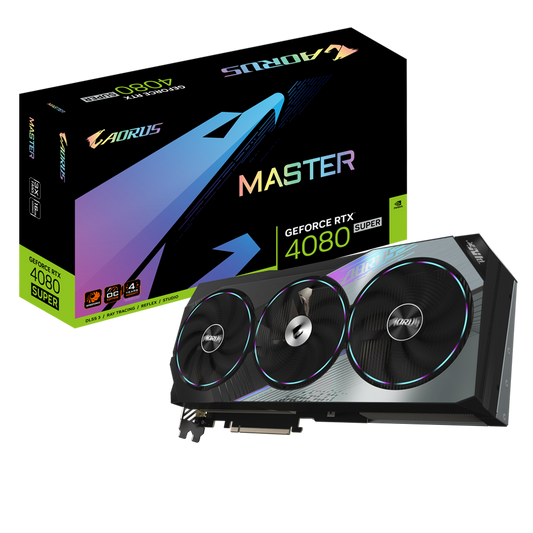 AORUS Nvidia GeForce RTX 4080 SUPER MASTER 16G GDDR6X 256 bit/2625MHz/PCI-E 4.0/Max Res 7680x4320/3x DP 1.4a & 1x HDMI 2.1a