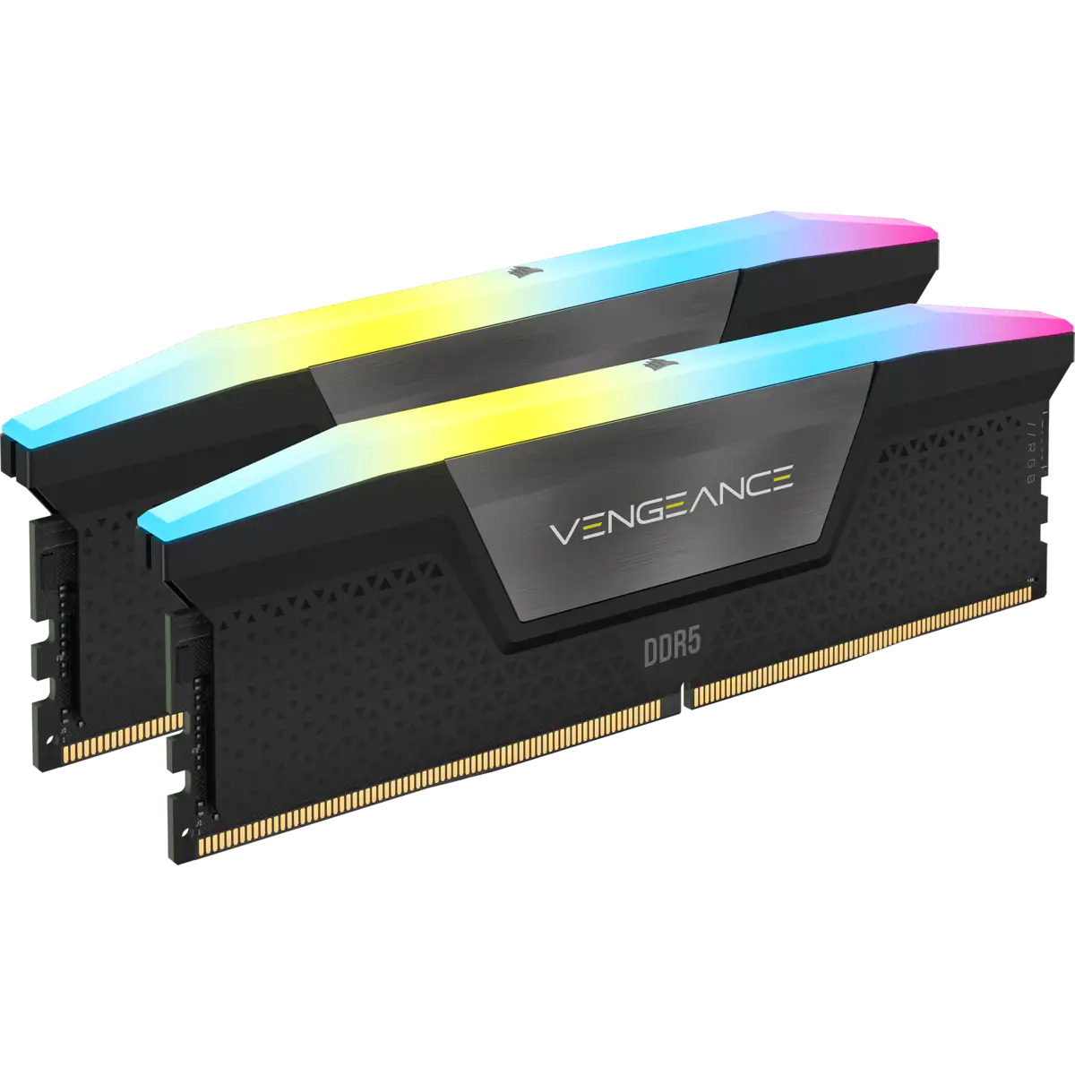 DDR5, 6400MT/s 64GB 2x32GB DIMM, Unbuffered, 32-40-40-84, Std PMIC, XMP 3.0, VENGEANCE RGB DDR5 Black Heatspreader, RGB LED, 1.4V